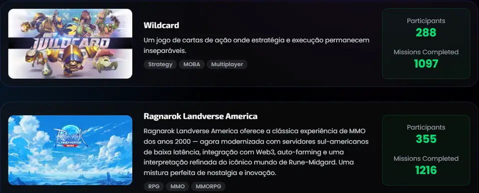 Missões completadas em Wildcard e Ragnarok Landverse America